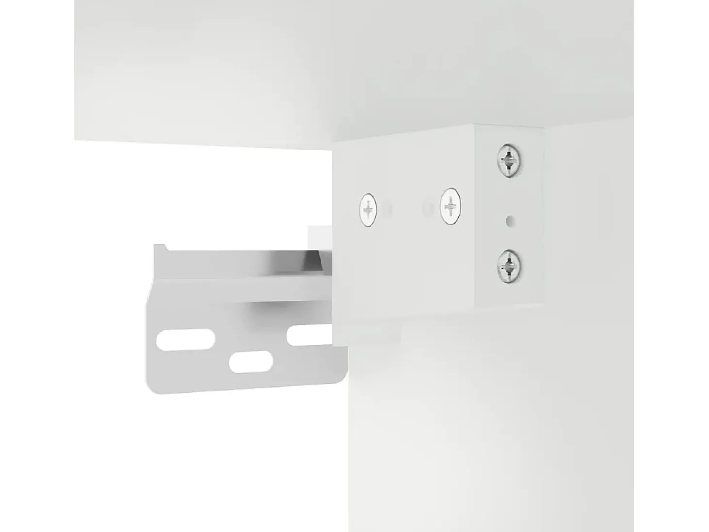 Vitrina de madera ingeniería blanca 100x8,5x75 cm