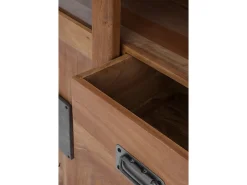 Vitrina de madera maciza de acacia reciclada