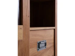 Vitrina de madera maciza de acacia reciclada