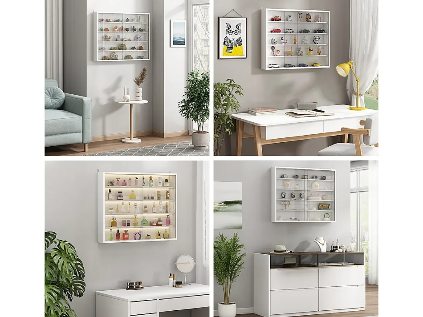 Vitrina de pared blanco 80x10x60 showla