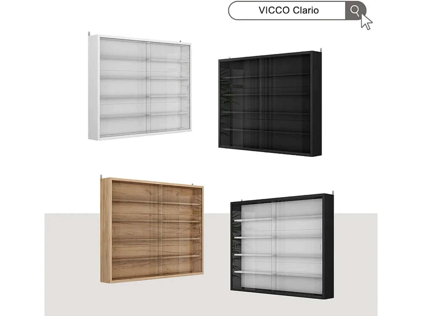 Vitrina de pared blanco 80x10x60 showla