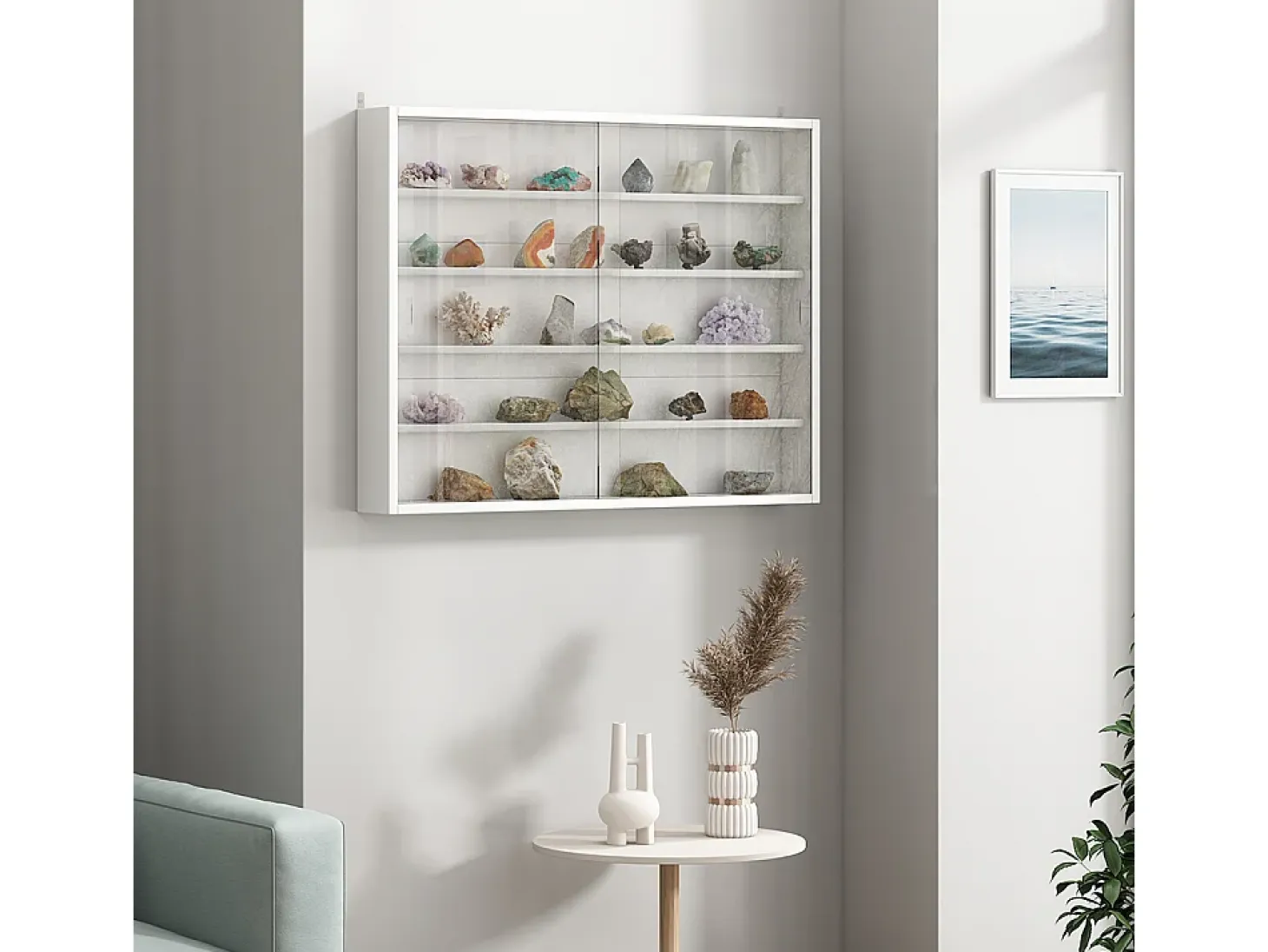 Vitrina de pared blanco 80x10x60 showla