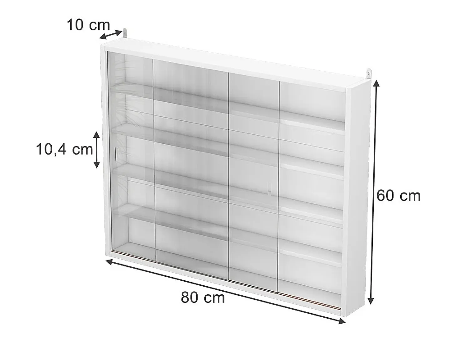Vitrina de pared blanco 80x10x60 showla
