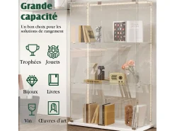 Vitrina de salón con 4 estantes y puertas dobles – Muebles de salón elegantes