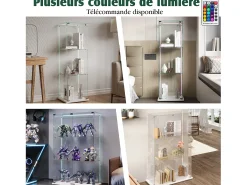 Vitrina de salón con 4 estantes y puertas dobles – Muebles de salón elegantes