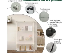 Vitrina de salón con 4 estantes y puertas dobles – Muebles de salón elegantes