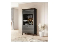 Vitrina diseño 2 puertas colección PALACE. Color gris y roble oscuro.