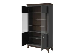 Vitrina diseño 2 puertas colección PALACE. Color gris y roble oscuro.