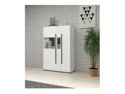 Vitrina diseño XL colección BREDA. LED incluidos. Colores blanco mate y blanco brillante.