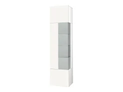 Vitrina Egypt con 1 puerta y 5 estantes blanco brillo 45x34x190 cm