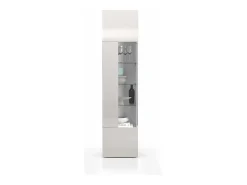 Vitrina Egypt con 1 puerta y 5 estantes blanco brillo 45x34x190 cm