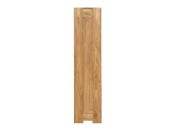 Vitrina en roble macizo blanqueado 1 puerta cristal 2 cajones Nordo 80 cm