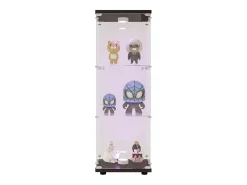 Vitrina GARHELPER de cristal – 3 estantes, 1 puerta, cristal templado, luz LED, blanco, 42x36x125 cm