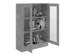 Vitrina gris hormigón 82,5x30,5x115 cm Madera de ingeniería