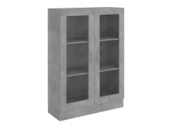 Vitrina gris hormigón 82,5x30,5x115 cm Madera de ingeniería