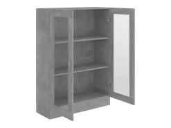 Vitrina gris hormigón 82,5x30,5x115 cm Madera de ingeniería