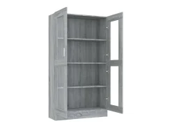 Vitrina madera contrachapada gris Sonoma 82,5x30,5x150 cm