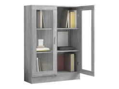 Vitrina madera contrachapada gris Sonoma 82,5x30,5x115 cm