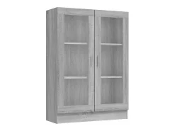 Vitrina madera contrachapada gris Sonoma 82,5x30,5x115 cm