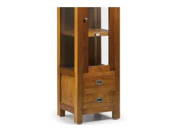 Vitrina Mindy madera maciza 1 puerta 2 cajones 2 estantes Orka 40 cm