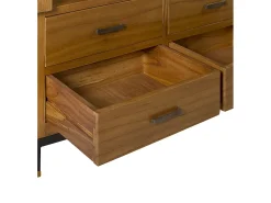 Vitrina Mindy madera maciza clara 2 puertas 8 cajones Zandhu 100 cm