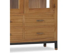 Vitrina Mindy madera maciza clara 2 puertas 8 cajones Zandhu 100 cm