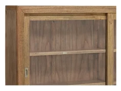 Vitrina Mindy madera maciza natural 2 puertas correderas Mazari 200 cm