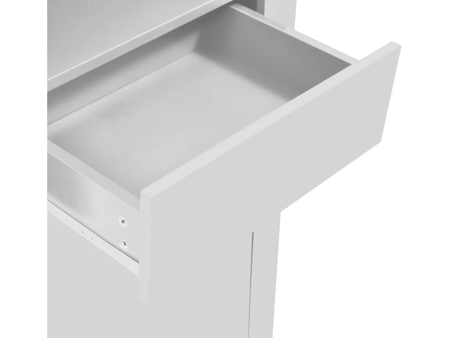 Vitrina moderna con 1 puerta y 1 cajón - LED - 3 estantes - altura 165 cm - blanco brillo