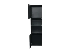 Vitrina negra - Vitrina con 2 puertas y luces LED - almacenaje abierto - para salón y dormitorio