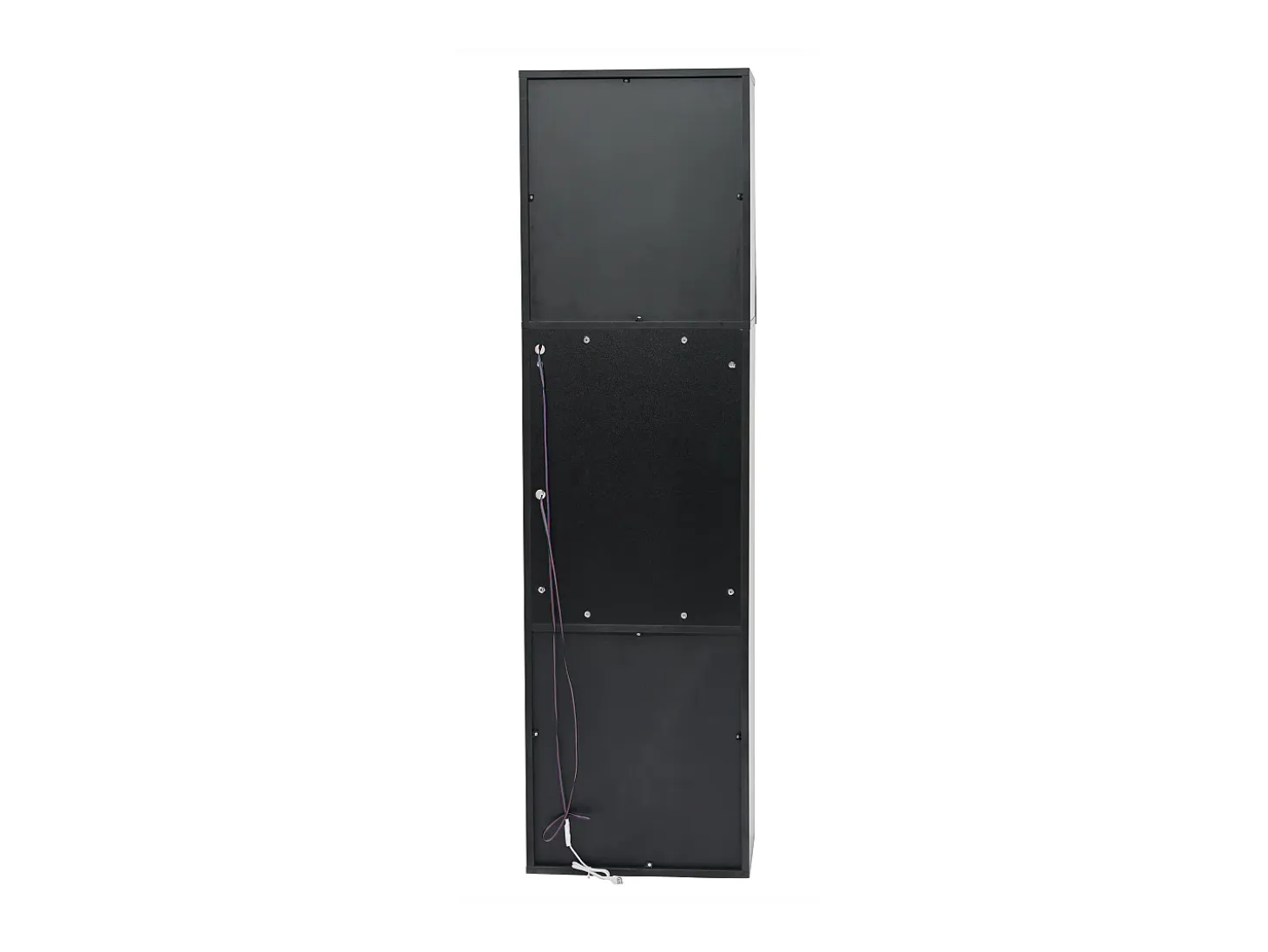 Vitrina negra - Vitrina con 2 puertas y luces LED - almacenaje abierto - para salón y dormitorio