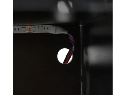 Vitrina negra - Vitrina con 2 puertas y luces LED - almacenaje abierto - para salón y dormitorio