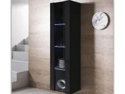 Vitrina para Salón comedor en Negro con LED 40x29x165cm Luke V5