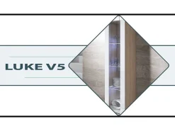 Vitrina para Salón comedor en Negro con LED 40x29x165cm Luke V5