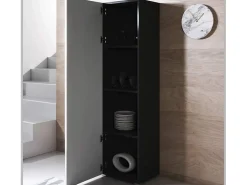 Vitrina para Salón comedor en Negro y Blanco 40x29x167cm Luke V4