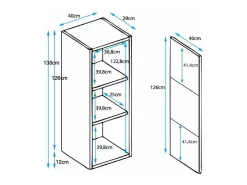 Vitrina para Salón comedor en Blanco con LED 40x29x138cm Luke V3