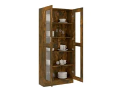 Vitrina Roble ahumado 82,5x30,5x185,5 cm Madera de ingeniería