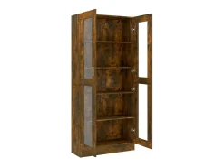 Vitrina Roble ahumado 82,5x30,5x185,5 cm Madera de ingeniería