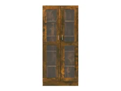 Vitrina Roble ahumado 82,5x30,5x185,5 cm Madera de ingeniería
