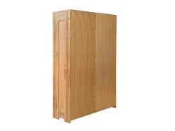 Vitrina roble macizo blanqueado 2 puertas 3 cajones Nordo 130 cm