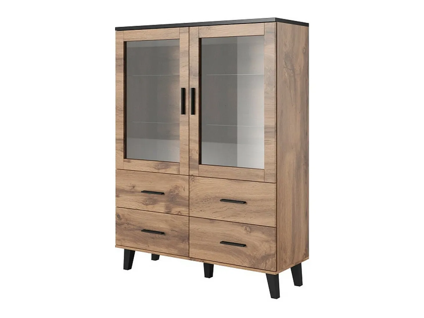 Vitrina roble y negro mate 120x160cm Colin