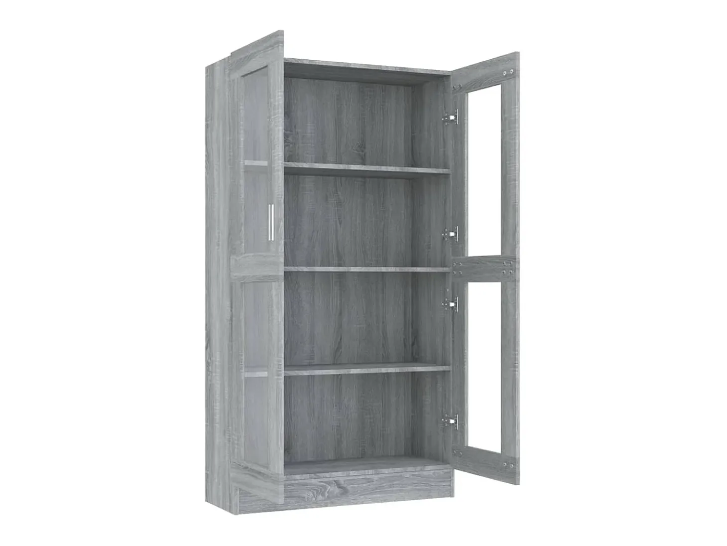 Vitrina Sonoma gris de 82,5 x 30,5 x 150 cm, madera de ingeniería