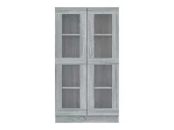 Vitrina Sonoma gris de 82,5 x 30,5 x 150 cm, madera de ingeniería