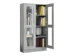Vitrina Sonoma gris de 82,5 x 30,5 x 150 cm, madera de ingeniería