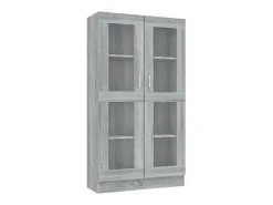 Vitrina Sonoma gris de 82,5 x 30,5 x 150 cm, madera de ingeniería