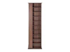 Vitrina SucceBuy con Torre Giratoria de 4 Lados para Medios, con Capacidad para 1 040 CD, Acabado Espresso