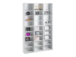 Vitrina SucceBuy de 9 Niveles para Almacenamiento Multimedia, con Estante Ajustable para DVD y Capacidad para 756 CD, Color Blanco