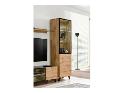 Vitrina TINO + LED, diseño escandinavo, mueble decorativo para salón, modelo pequeño