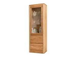 Vitrina Velida 1 puerta en roble macizo y cristal 61 cm