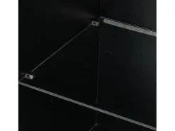 Vitrina 45x35x160 cm - con 2 puertos - con iluminación LED - 1 estante de vidro - Negro