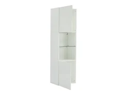 Vitrina 45x35x160 cm - con 2 puertos - con iluminación LED - 1 estante de vidro - blanco